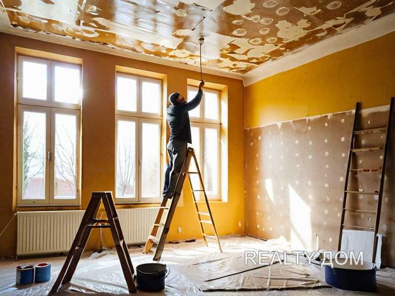 Освещение и встроенные элементы при отделке потолка