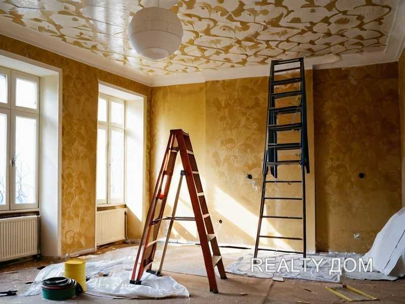 Покраска стен и потолка